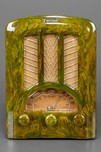 Stunning Highly Swirled Green Emerson AU-190 Catalin Tombstone Radio